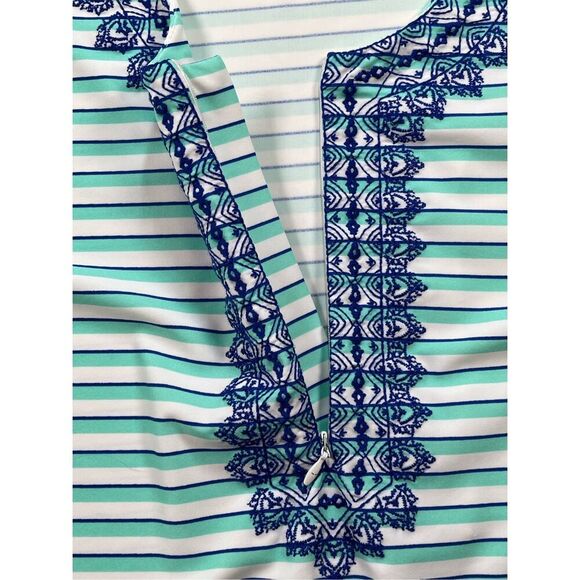 Cabana Life Stretch 1/2 Zip Long Sleeve Rashguard Embroidered Size Extra Large - Picture 3 of 12